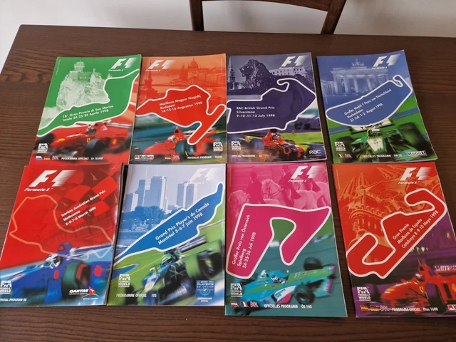 8 X 1998 F1 Formula 1 Programmi Gara. Canada. Austria. Spagna. Australia