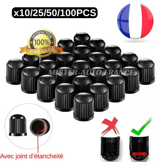 Bouchon De Valve Pneu Universel Voiture Moto Vélo ✅ Joint Tubeless x10/25/50/100 2