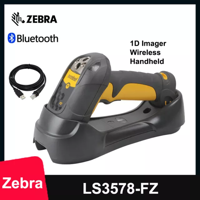 Motorola Symbol LS3578-FZ Rugged Bluetooth Cordless 1D Barcode Scanner w/ Cradle