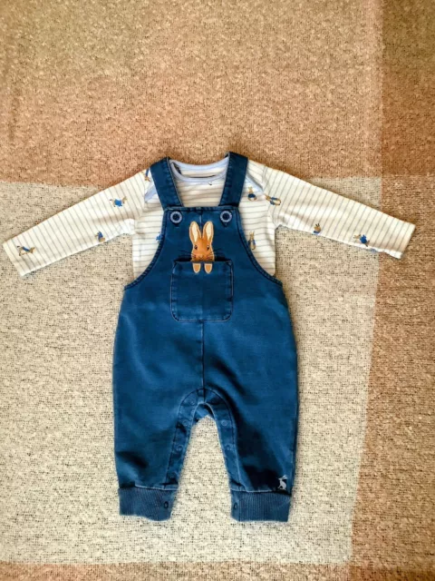 Joules Peter Rabbit Baby Boys 0-3 Months Dungarees Outfit, Set, Combine Post