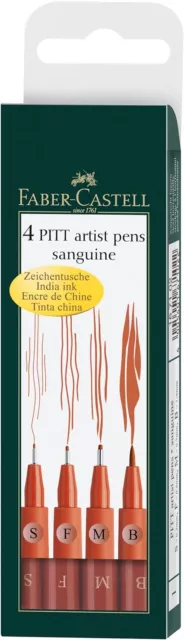 Faber-Castell Art & Graphic Pitt Artist Pen India Ink 4 Count (Pack of 1)