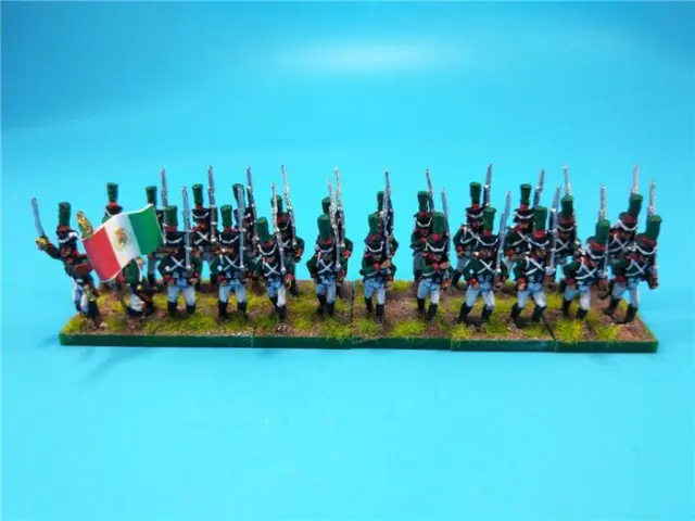 15mm Napoleonic painted Italian Guard "Conscripts" in Shako Marching Dit013