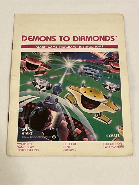 Atari 2600 Demons to Diamonds Manual Booklet Only