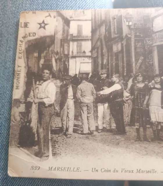 Très rare Carte Postale ancienne La Rue Boulerie Marseille 1915 3