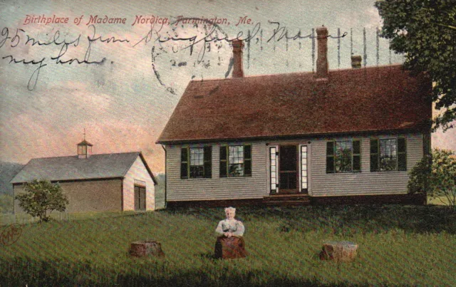 Postcard ME Farmington Birthplace of Madame Nordica Posted 1909 Vintage PC H5435