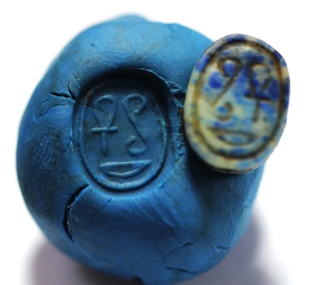 Zurqieh -Ad12976- Ancient Egypt , New Kingdom Lapis Lazuli  Scarab. 1400 B.c