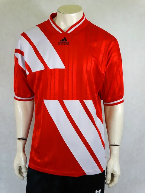 VINTAGE ADIDAS EQUIPMENT Red Template Football Shirt Jersey Trikot L