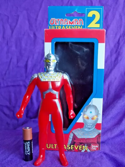 BOXED ULTRASEVEN BANDAI ULTRAMAN SOFUBI SOFVI SOFT VINYL FIGURE 6" 16cm GODZILLA