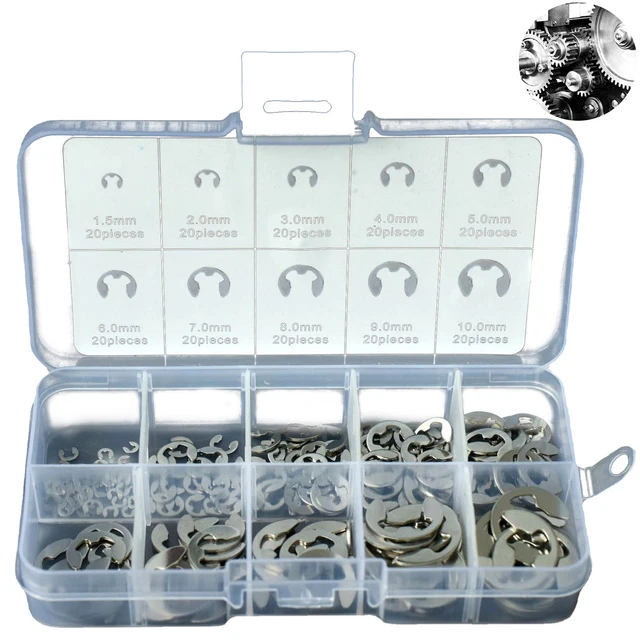 PATIKIL Sicherungsringe 15mm - 100 Stück E-Clips Aus Edelstahl 304