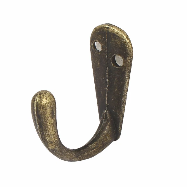 Door Bathroom Zinc Alloy Single Hook Robe Coat Hanging Hanger 37mm x 15mm 10PCS