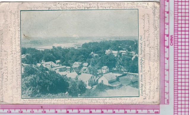 Postcard, Delaware, Seaford, View from Standpipe, Mailed 1908