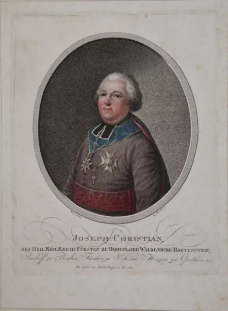 Joseph Christian Franz zu Hohenlohe (1740-1817) Bischof zu Breslau