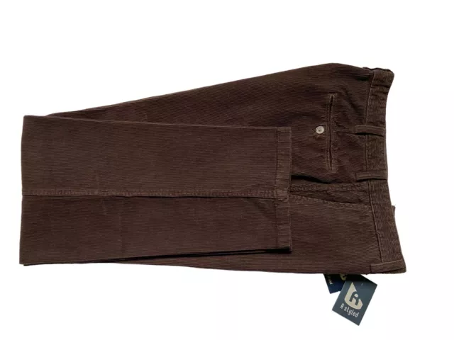 Pantalone classico uomo R-Styled, taglia 52 regular marrone in Velluto a coste.