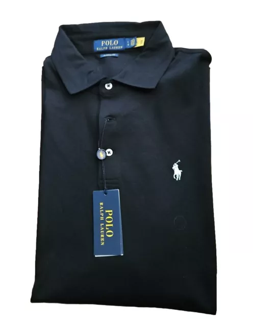 Polo Ralph Lauren Mens Classic Fit Soft Cotton Polo S/S Shirt Black Size Large