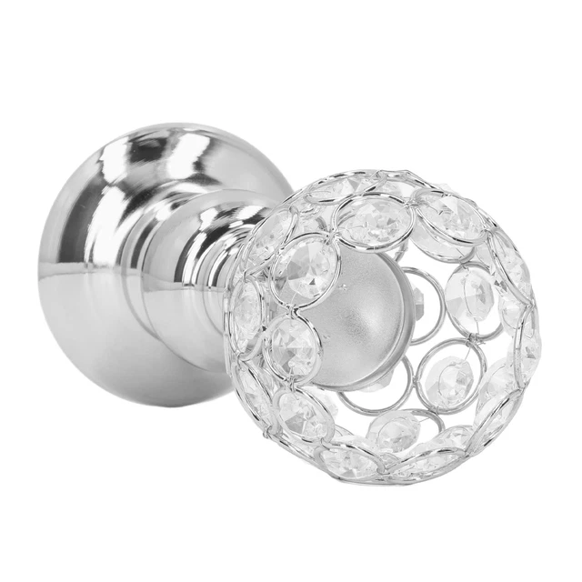 (Silver)Crystal Candle Holder Elegant Style Electroplating Process Hollow