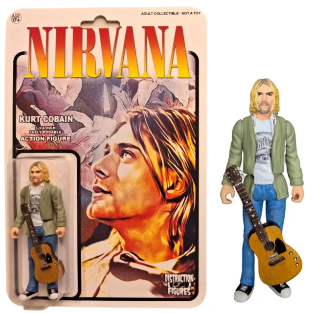 Nirvana Kurt Cobain 1 off custom 3, 3/4" Action figure - distraction figures