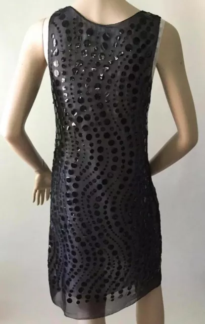 VERA WANG Lavender Label Black Embellished Sheer Overlay Dress (Size 38/4) 2