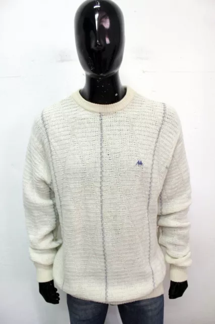 Robe Di Kappa Maglione Uomo Taglia 54 Maglioncino Sweater Pullover Logo Lana