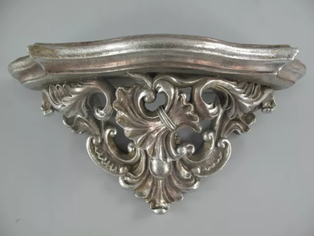 9977729 Silver Wall Console Shelf Resin Antique Style Vintage 29x17cm