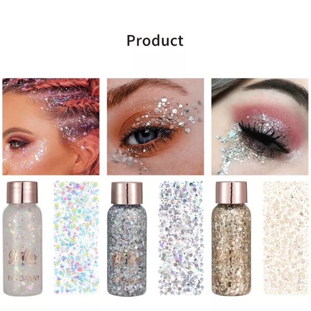 5Pcs Glitter Eyeshadow Sequins Nail Art Hair Body Face Sticker2633