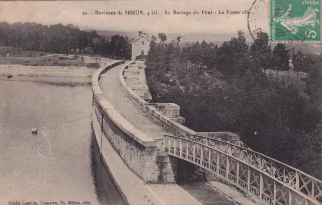 *46386 cpa approx. de Semur - the Bridge Dam - the footbridge