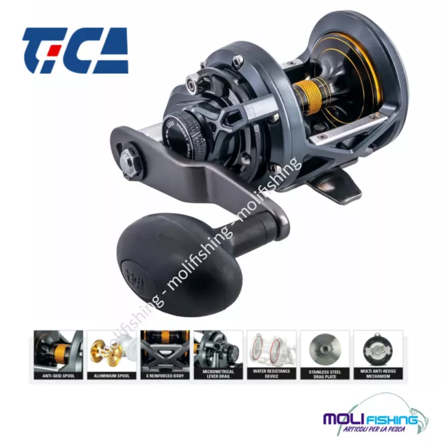 Mulinello Pesca Vertical Jig Traina Tica Oxean 5 L  Manopola Sinistra New Model