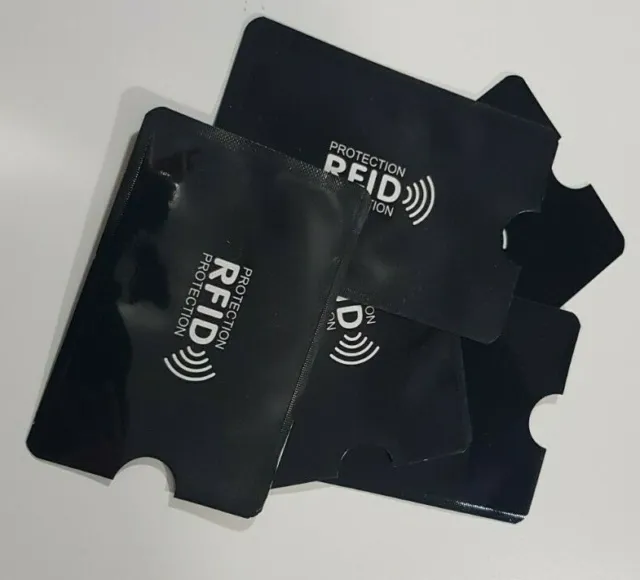 10 x RFID Blocking Sleeves NFC Anti Scan ID Credit Card Holder Case, Black