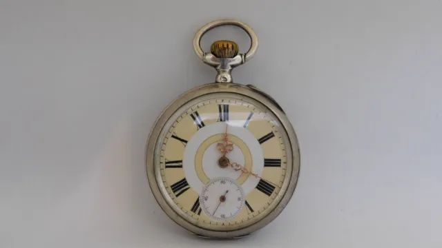 Orologio da tasca argento Funzionante Taschenuhr silver pocket watch Working C17