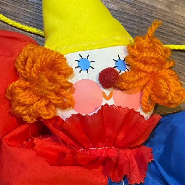 VTG Wooltex Nursery Decor Clown made to match Rainbow red yellow blue