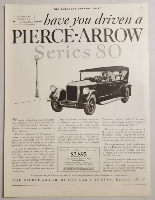 1924 Print Ad Pierce-Arrow Series-80 Cars Made in Buffalo,NY
