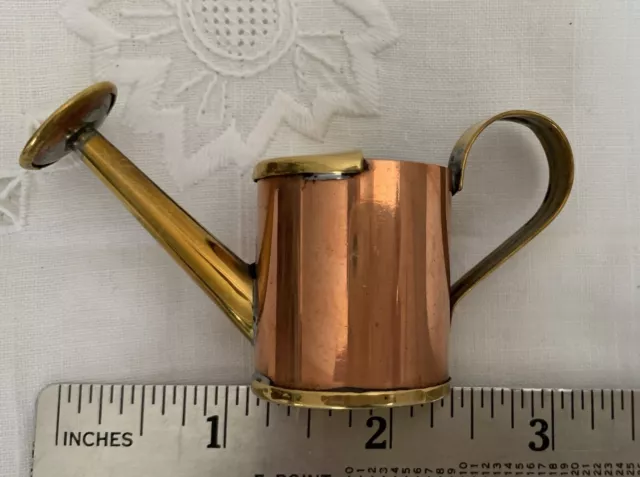 Vintage Miniature Dolls House Copper & Brass Watering Can Larger Doll House