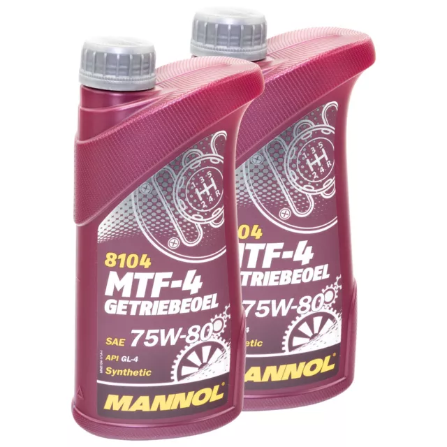 2x 1 Liter Schalt Getriebeöl MANNOL Schaltgetriebe MTF-4 API GL 4/ GL 5 75W-80