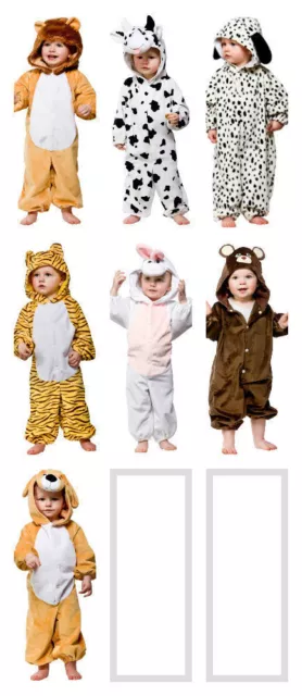 Costume Tuta Intera da Bambini Neonati Leoni Dalmata Tigre Coniglio Orso