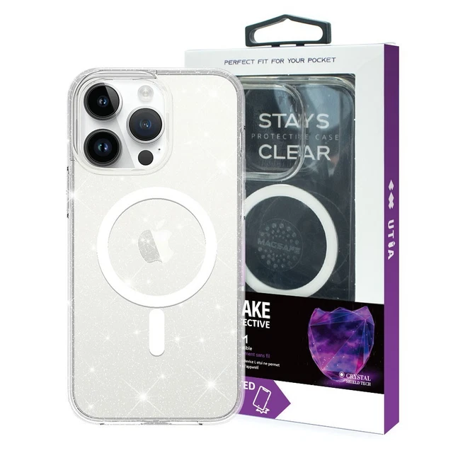 Ultimake Glitter Shockproof Transparent Magsafe Cover Case for iPhone 15 Pro