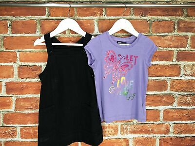 Girls Bundle Age 4-5 Years M&S Gap Pinafore Denim Dress T-Shirt Set Kids 110Cm