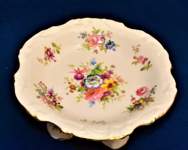 Vintage HAMMERSLEY England Floral Center HOWARD SPRAYS 6 1/4"d Pedestal Dish 3