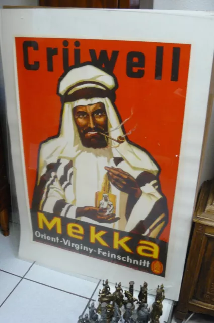 original altes grosses Werbeplakat CRÜWELL MEKKA FEINSCHNITT Poster ~1950er L137