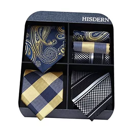Mens Ties and Pocket Square Set Business Elegant Ties for Men One Size T3-11
