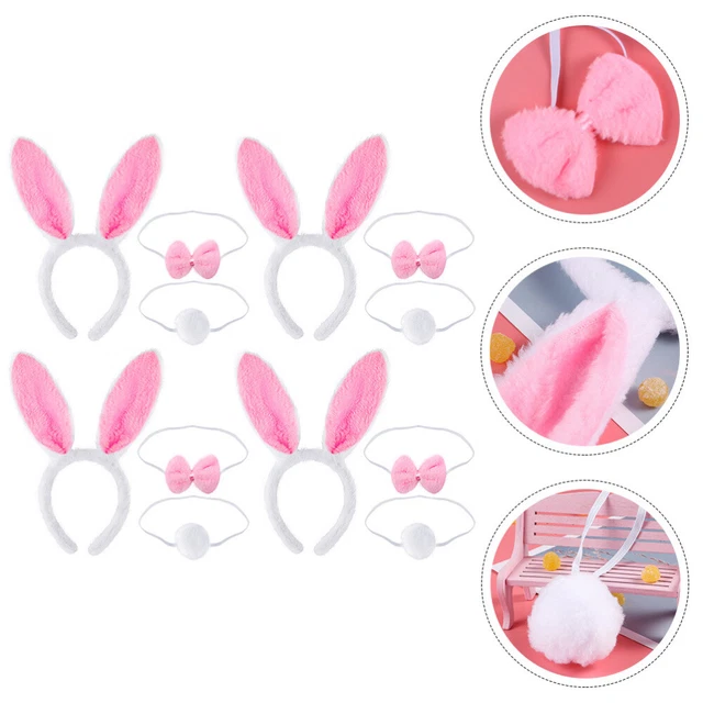 4 Sets Bunny Headband Bunny Ear Headband Kid Headbands Kids Hair Ties Rabbit