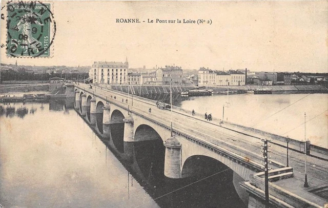 Cpa 42 Roanne Le Pont Sur La Loire