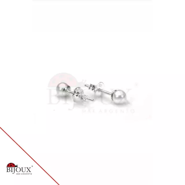 Orecchini Argento 925 Perla misure da 2 a  12 mm Donna Ragazze 3