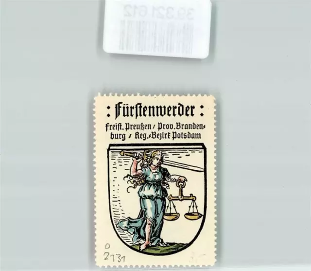 39321612 - 2131 Fuerstenwerder Vignette Wappen Freist. Preussen Prov.