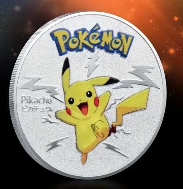 Pikachu Silver METAL Coin - MINT/NEW - Pokemon Metal Currency - 1oz. 1.57"x1.57"