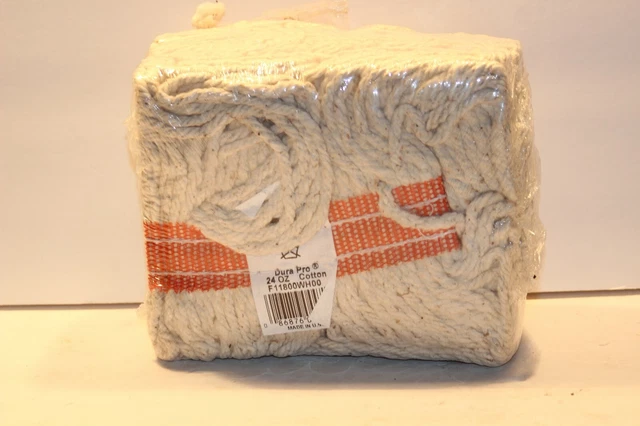 24 oz. 8-Ply Cotton Cut-End Premium Mop Head RUBBERMAID Dura-Pro F21800WH00