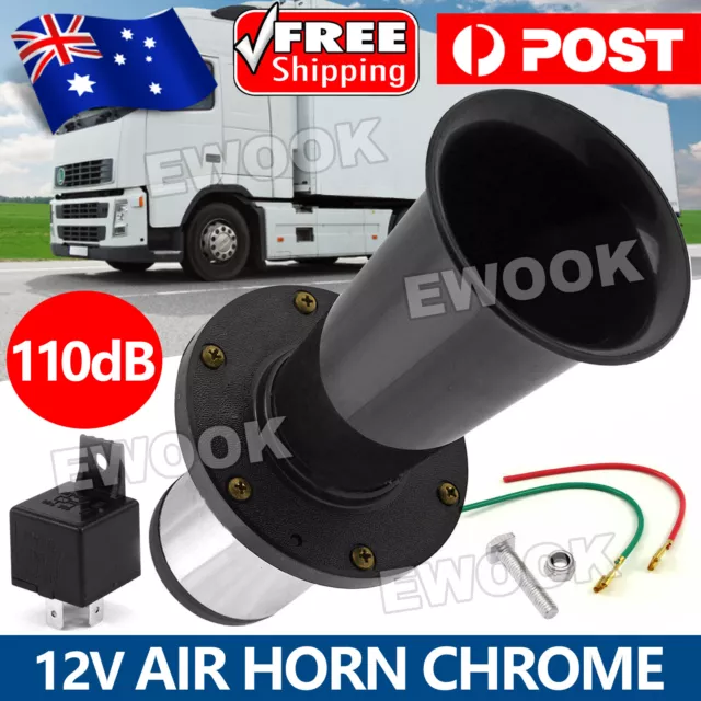 12V BLACK OLD STYLE VINTAGE AIR HORN CHROME For KLAXTON AHHOOOGAH CAR Truck