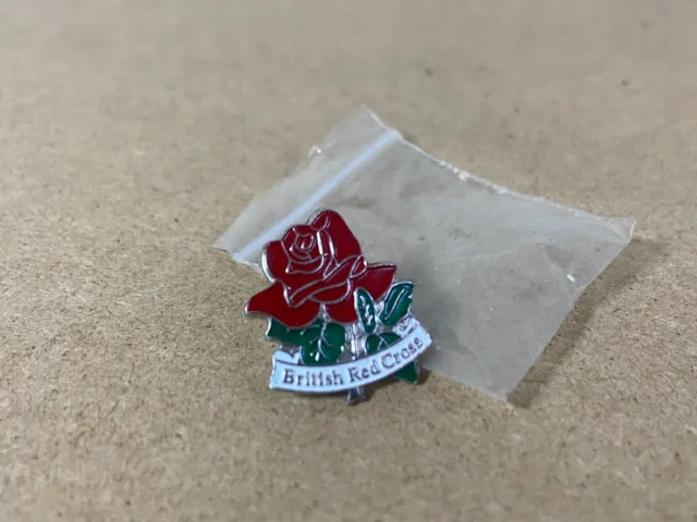 British Red Cross Red Rose Charity Pin Badge