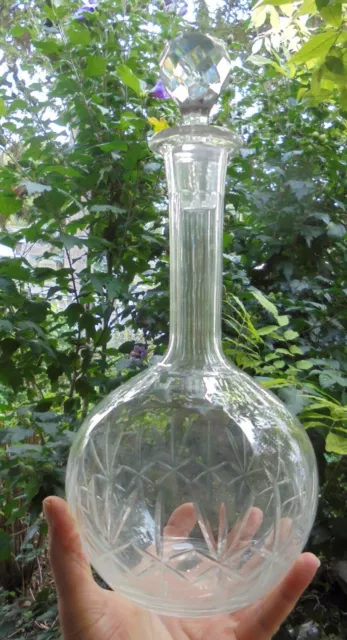ANCIENNE GRANDE CARAFE  CRISTAL SOUFFLÉ TAILLÉ déb XXéme N3925