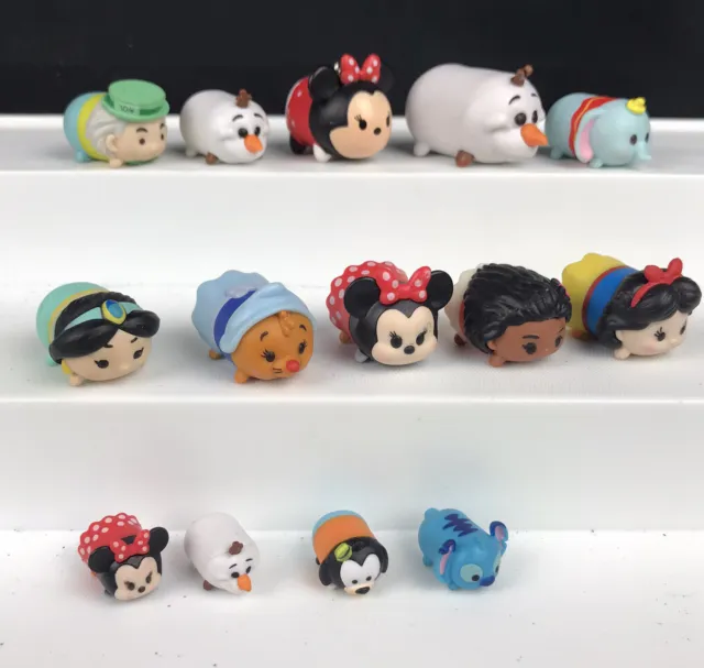 Disney Tsum Tsum Stack Vinyl - Lot of 14 Small Figures 1” Stitch Minnie Olaf +