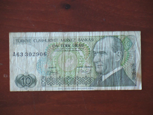 Turkey 1970, banknote 10 Lira, circulated, see the pictures