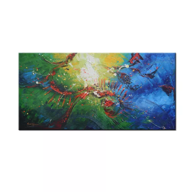 Original Colourful Abstract Oil Painting Canvas Hand Painted Home Decor Wall Art